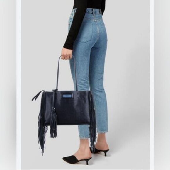 Prada Glace Calf Black Etiquette Fringe Leather tote bag - Picture 3 of 16